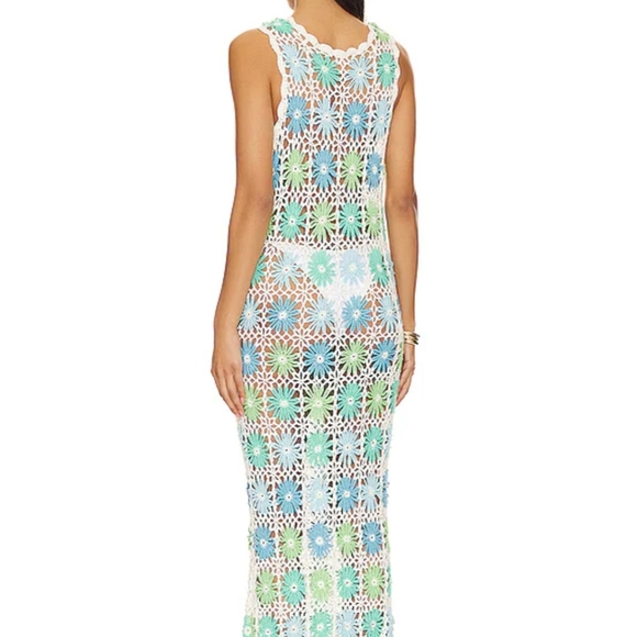 Show Me Your Mumu Vacay Tank Floral Crochet Maxi Dress Cover Up - Picture 2 of 8